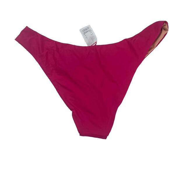 J Crew Hot Pink Mid Rise Cheeky Coverage Bikini Swim Bottom Size Medium NWT - Picture 2 of 5